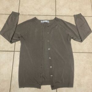 𝅺zara beige button down sweater, small